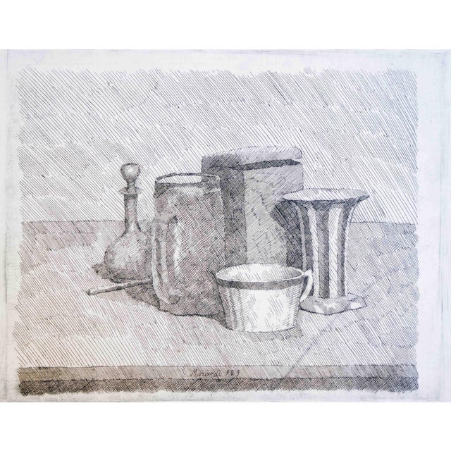 Giorgio Morandi, Still Life with Coffee Cup and Carafe, 1920s, Modern Etching For Sale