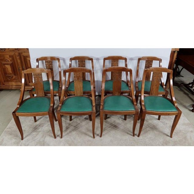 Art Deco Gondola Chairs in Walnut, 1930, Set of 8 For Sale - Image 3 of 18