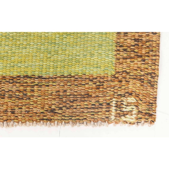 Mid 20th Century Doris Leslie Blau Vintage Swedish Flat-Weave Wool Rug Signed by Ingegerd Silow For Sale - Image 5 of 10