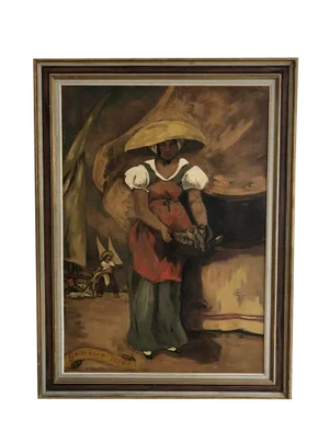 Alexandre Cingria, The Fish Merchant, Geneva, 1814, Oil on Board, Framed