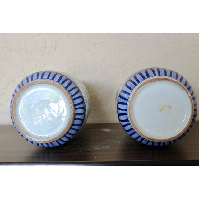 White Pair of Blue & White Chinese Porcelain Figural Scenic Vases W/ Doyle Provenance For Sale - Image 8 of 8