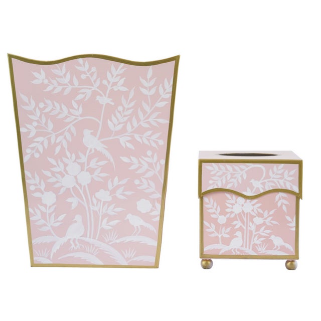 Add a touch of elegance to your home with our hand-painted metal tissue holders, and wastepaper baskets. Each item is...