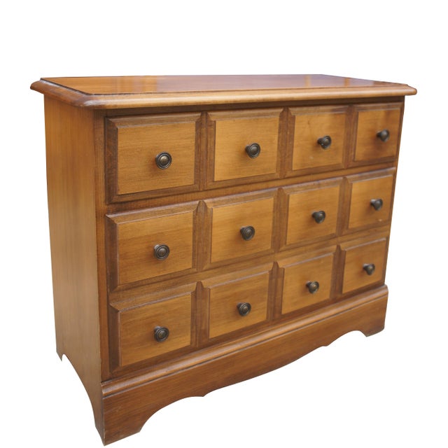 Maple Apothecary Chest 3 Drawer Dresser Early American Colonial