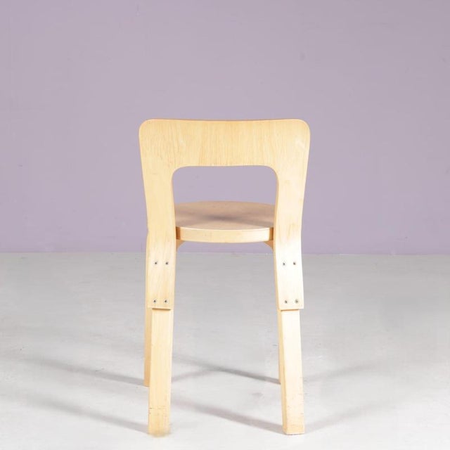 Pine Wood Model 65 Chair from Alvar Aalto, 1950s For Sale - Image 5 of 7
