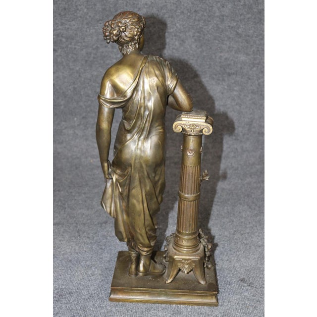 Neoclassical 19th C French Neoclassical Figural Bronze Signed by Dumaige For Sale - Image 3 of 13
