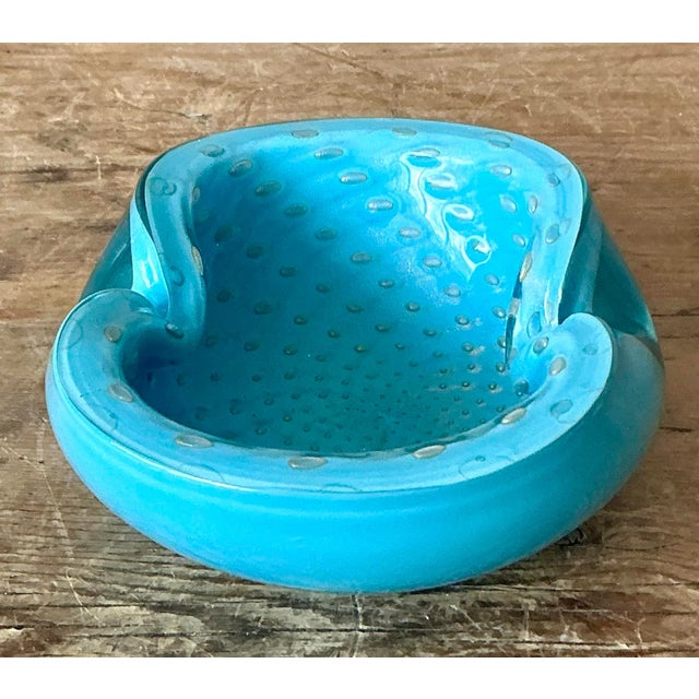 Mid-Century Modern Vintage Italian Art Glass Bowl After Murano For Sale - Image 3 of 7