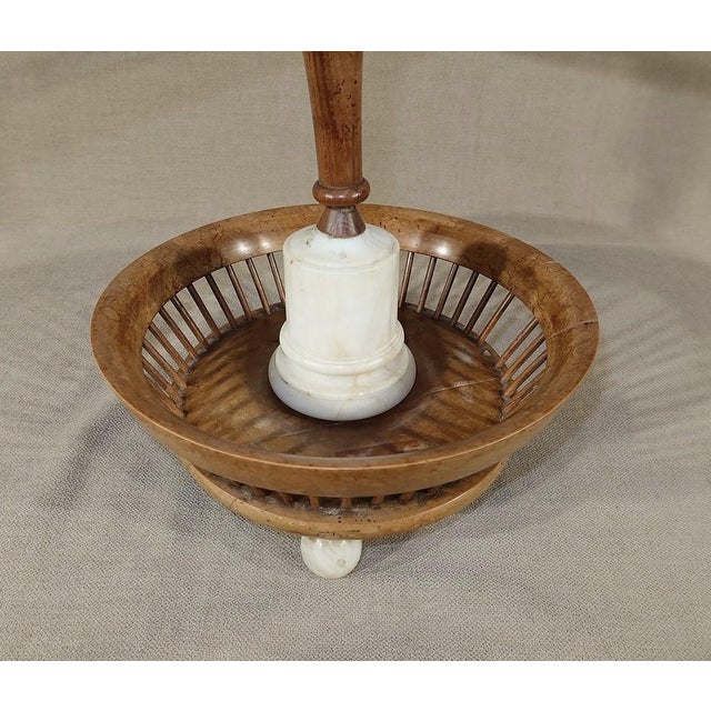 Brown Small Wooden and Alabaster Woolen Reel For Sale - Image 8 of 17