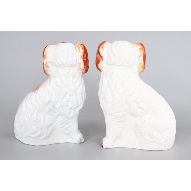 Mid 19th Century Antique 19th Century English Staffordshire Russet Spaniel Dogs - A Pair For Sale - Image 5 of 9