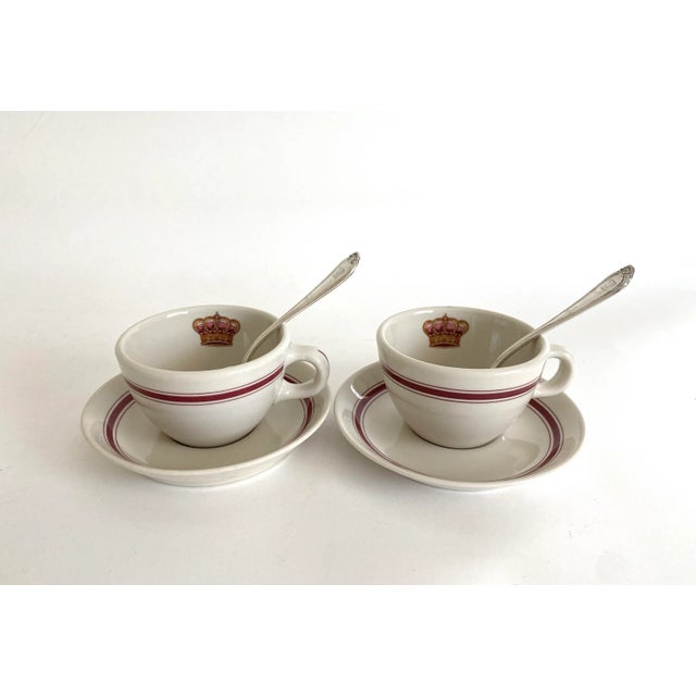 Ivory Hotel Del Coronado Teacup Set W/Spoon For Sale - Image 8 of 9