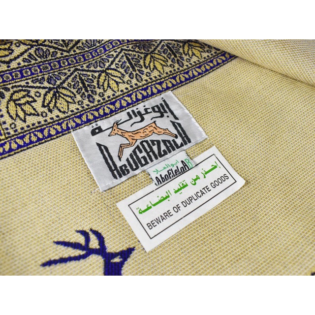 Egyptian Blue Floral Throw Shawl or Wall Hanging For Sale - Image 9 of 12