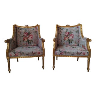 Louis XVI Neo-Classical French Armchairs from Belle Epoque, 1900, Set of 2 For Sale