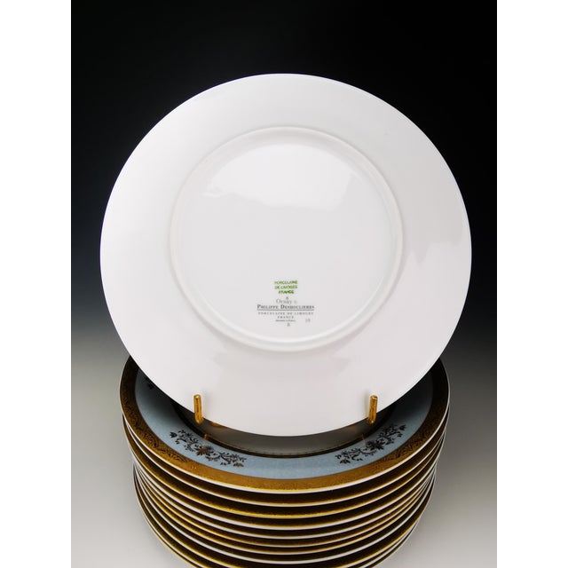 Ceramic Orsay Sky Grey Limoges Porcelain Soup Plates by Philippe Deshoulières, France, 2010s, Set of 13 For Sale - Image 7 of 8
