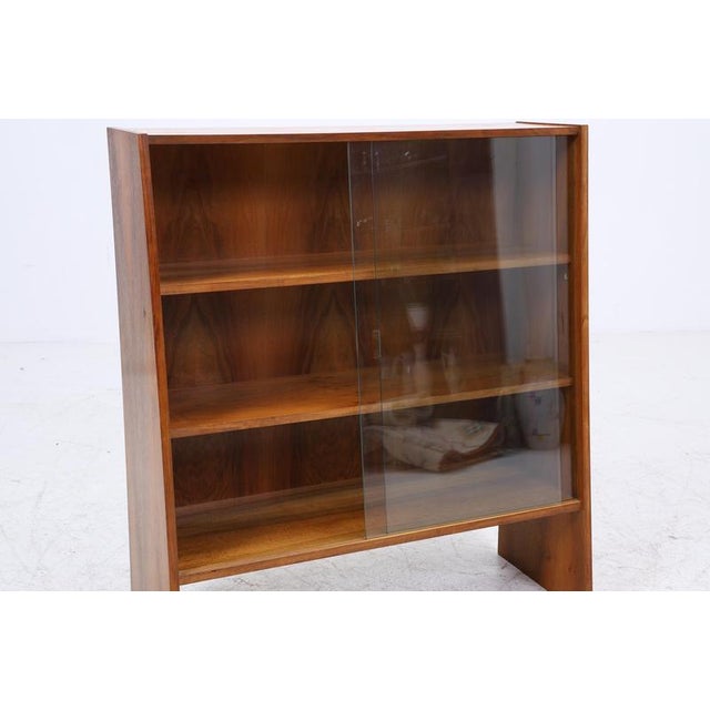 Brown Small Mid-Century Walnut Bookcase, 1960s For Sale - Image 8 of 13