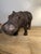 1980s Wood and Leather Hippopotamus Sculpture For Sale - Image 5 of 9