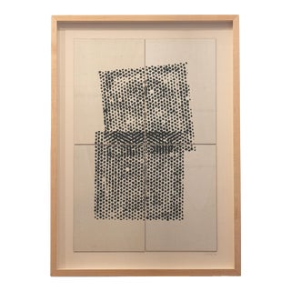 Abstract Black Dot Artwork on Wood, Modern Framed Wall Art by Jake Poser For Sale