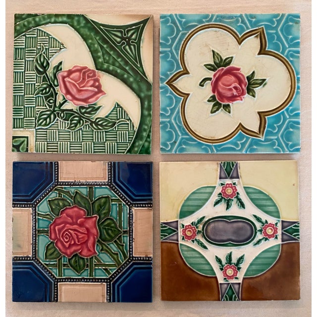 Late 19th Century Art Nouveau Majolica Style Tiles For Sale - Image 11 of 11
