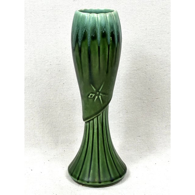 Green Vintage Green Usa Vase For Sale - Image 8 of 8