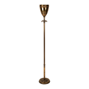 Vintage Hollywood Regency Brass Uplight Torchiere Floor Lamp, Stiffel Attributed