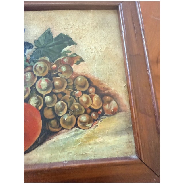 Traditional Early 20th Century Fruit Still Life Oil Painting in Original Frame For Sale - Image 3 of 15
