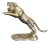 Vintage Polished Brass Leaping Tiger Statue For Sale