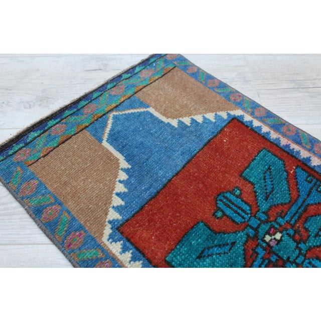 Vintage Anatolian Turkish Kitchen Rug -15.5"x30.5" For Sale - Image 4 of 9