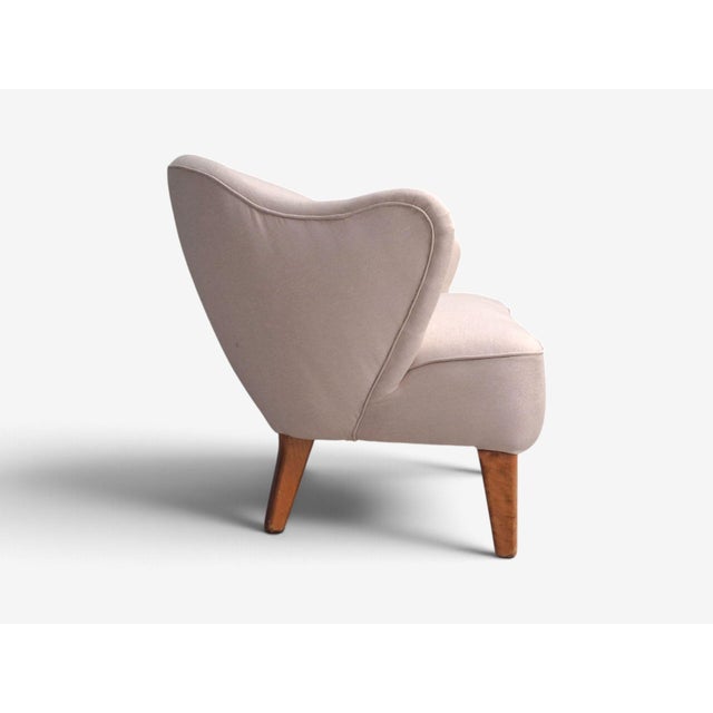 Wood Flemming Lassen, Rare Sofa, Beige Fabric, Birch, Finland, 1950s For Sale - Image 7 of 12