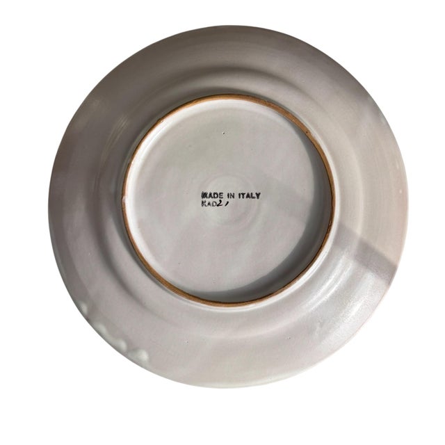 VIETRI Late 20th Century Italian Vietri Solimene Campagna Chicken Pair of Yellow Large Plates For Sale - Image 4 of 7