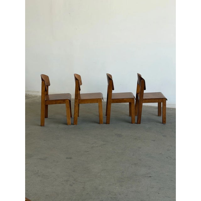 1970s German Plywood Dining Chairs- Set of Four For Sale - Image 11 of 18