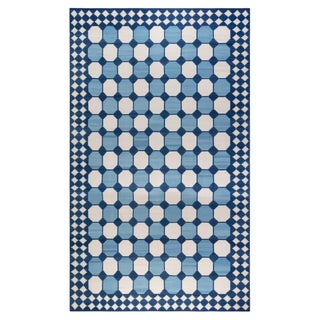 Oversized Indian Dhurrie Cotton Rug by Doris Leslie Blau For Sale
