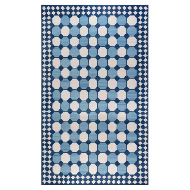 Oversized Indian Dhurrie Cotton Rug by Doris Leslie Blau For Sale