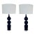 Modern Black Caviar Table Lamp Pair For Sale