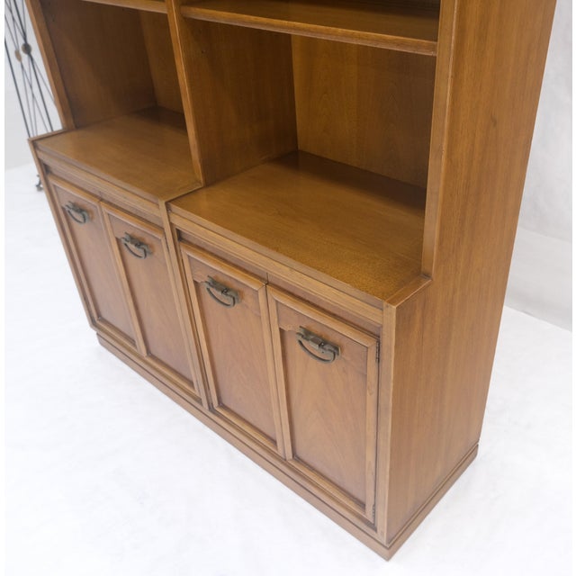 Brown Fruitwood Drexel Double Bookcase Credenza Mid Century Modern Vintage MINT For Sale - Image 8 of 11