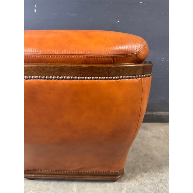 Plastic Pair of Vintage Dutch Faux Leather Lounge Chair and Ottoman For Sale - Image 7 of 9