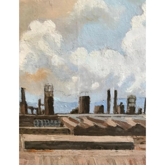 1960s Jean F. Chomel, Red Smoke, Oil on Wood, 1969 For Sale - Image 5 of 7