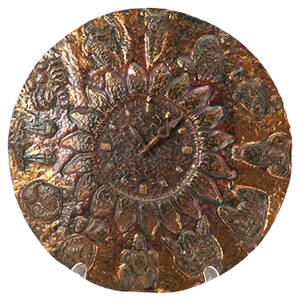 The Allegory of Time Copper Wall Decoration with Horoscope Signs, 1970s