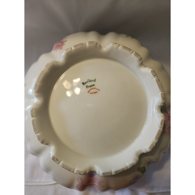 Antique Haviland Limoges Baltimore Rose 10" Square Salad Bowl For Sale - Image 9 of 12