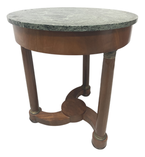 Round Empire Style Side Table in Mahogany and Veneer
