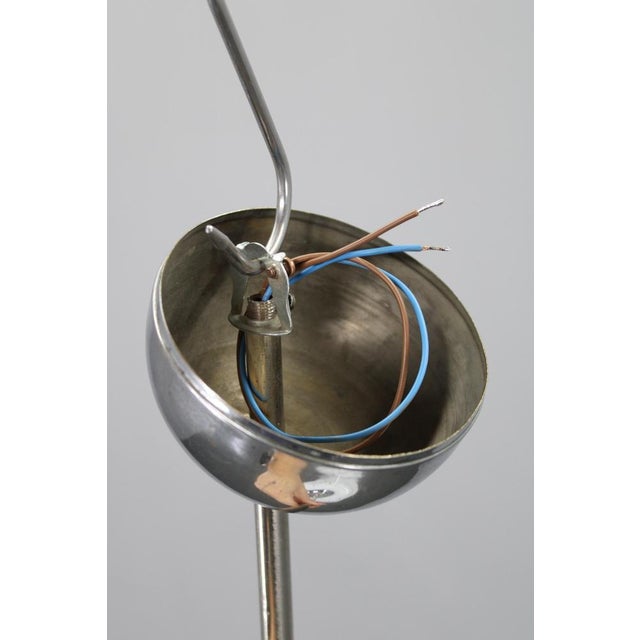 White Mid-Century Italian Glass and Chrome Pendant Lamp, 1960s For Sale - Image 8 of 10