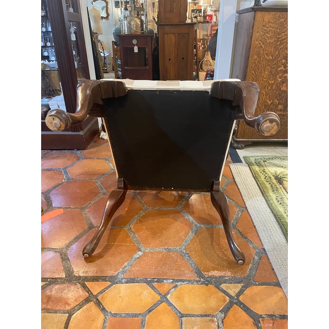 Wood Century Furniture Georgian Style Carved Solid Mahogany Armchair For Sale - Image 7 of 9