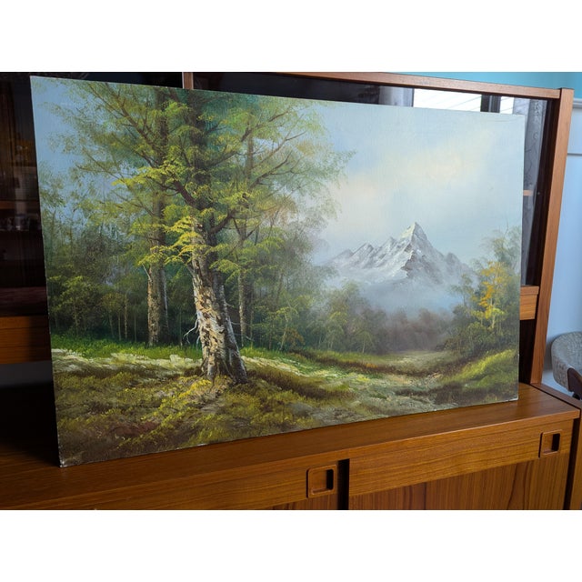 Traditional 1970s Vintage Original Alpine Mountain Landscape Painting Signed Balla / Bella For Sale - Image 3 of 13