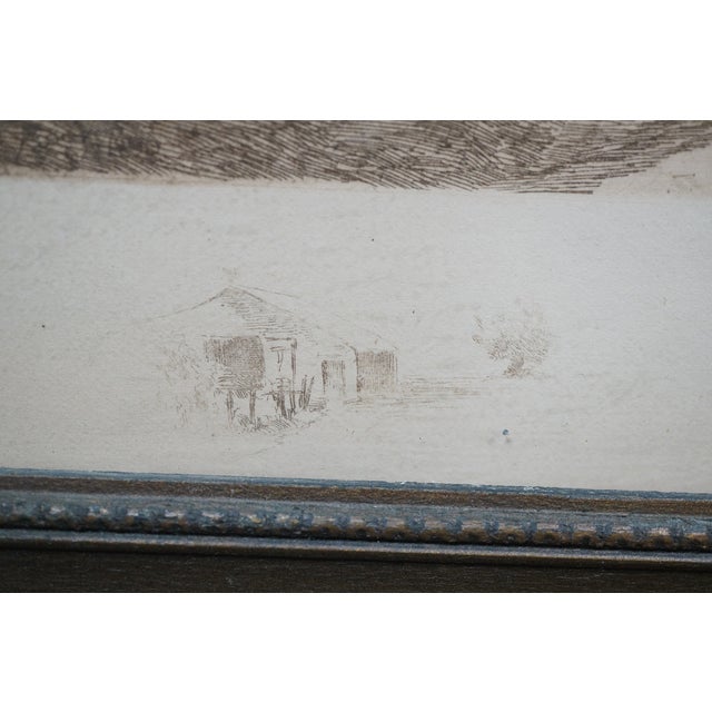 Printmaking Materials Antique Ernest Christian Rost Signed Dirt Road Farmhouse Cottage Etching 28" For Sale - Image 7 of 14