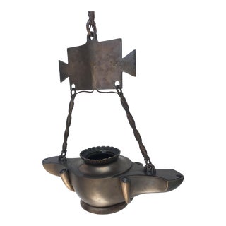 1920's Bronze "Genie" Pendant Light For Sale