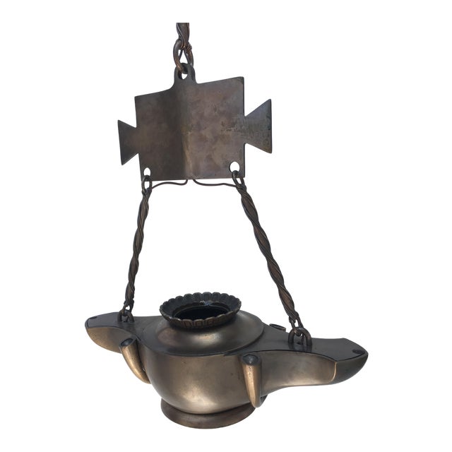 1920's Bronze "Genie" Pendant Light For Sale