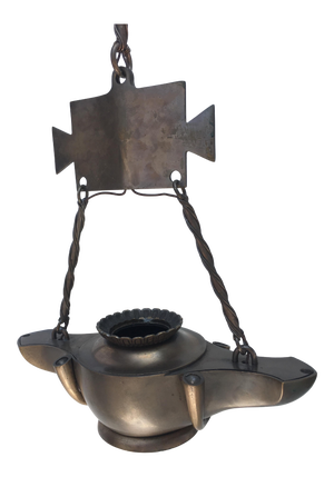 1920's Bronze "Genie" Pendant Light