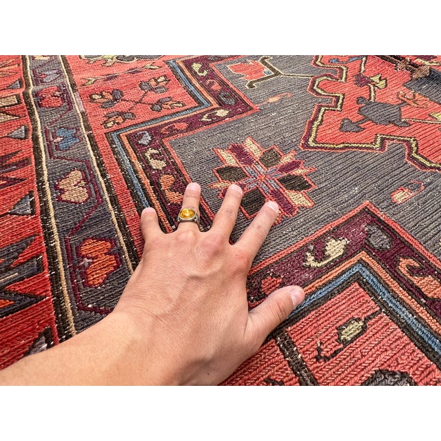 Antique Caucasian Kuba Soumak Medallion Rug - 11'3" X 6'3" For Sale - Image 12 of 13