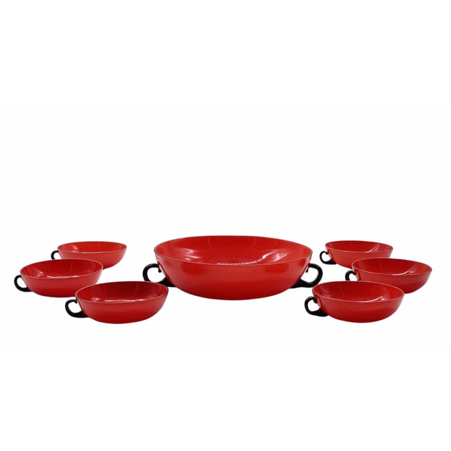 Vintage Italian Fruit Salad Bowls by Napoleone Martinuzzi for Venini, 1940s, Set of 7 For Sale - Image 12 of 12