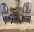 A charming matched set of three C19th painted folk chairs. There are two side chairs and one carver. All three have been...
