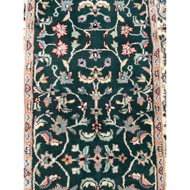 Wool pile genuine hand made Indo Kashan runner- Thick pile.