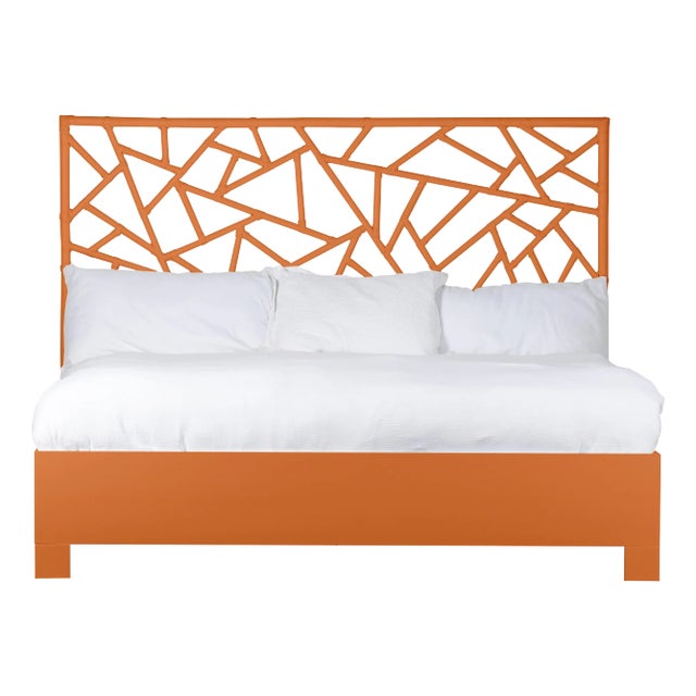 Tiffany Platform Bed King, Citrus Orange For Sale