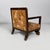 Art Deco Italian Armchairs in Red Yellow Fabric, 1930s, Set of 2 For Sale - Image 4 of 18